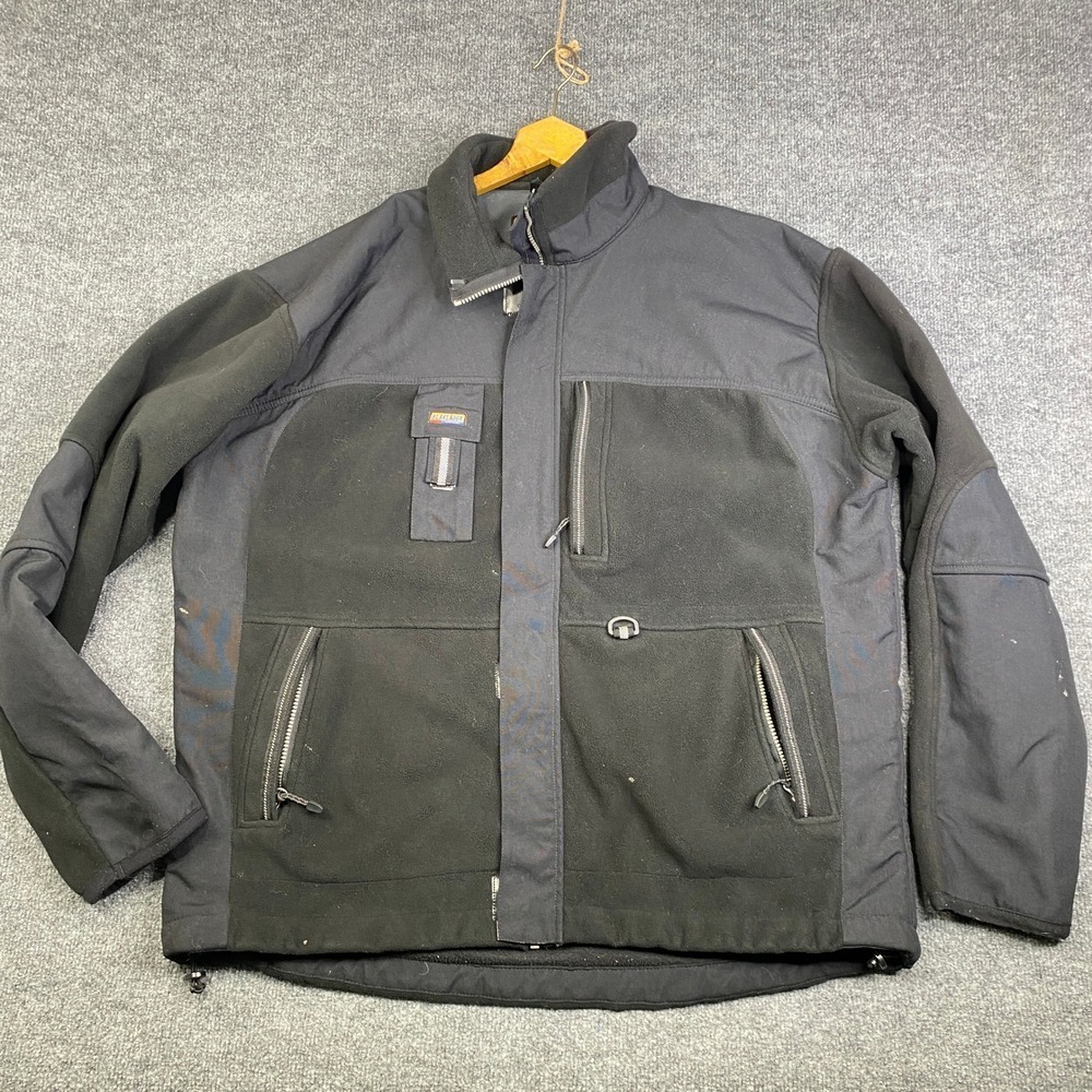 Blaklader Workwear Fleece Jacket Mens XXL Black Full Zip Reinforced Utility Coat